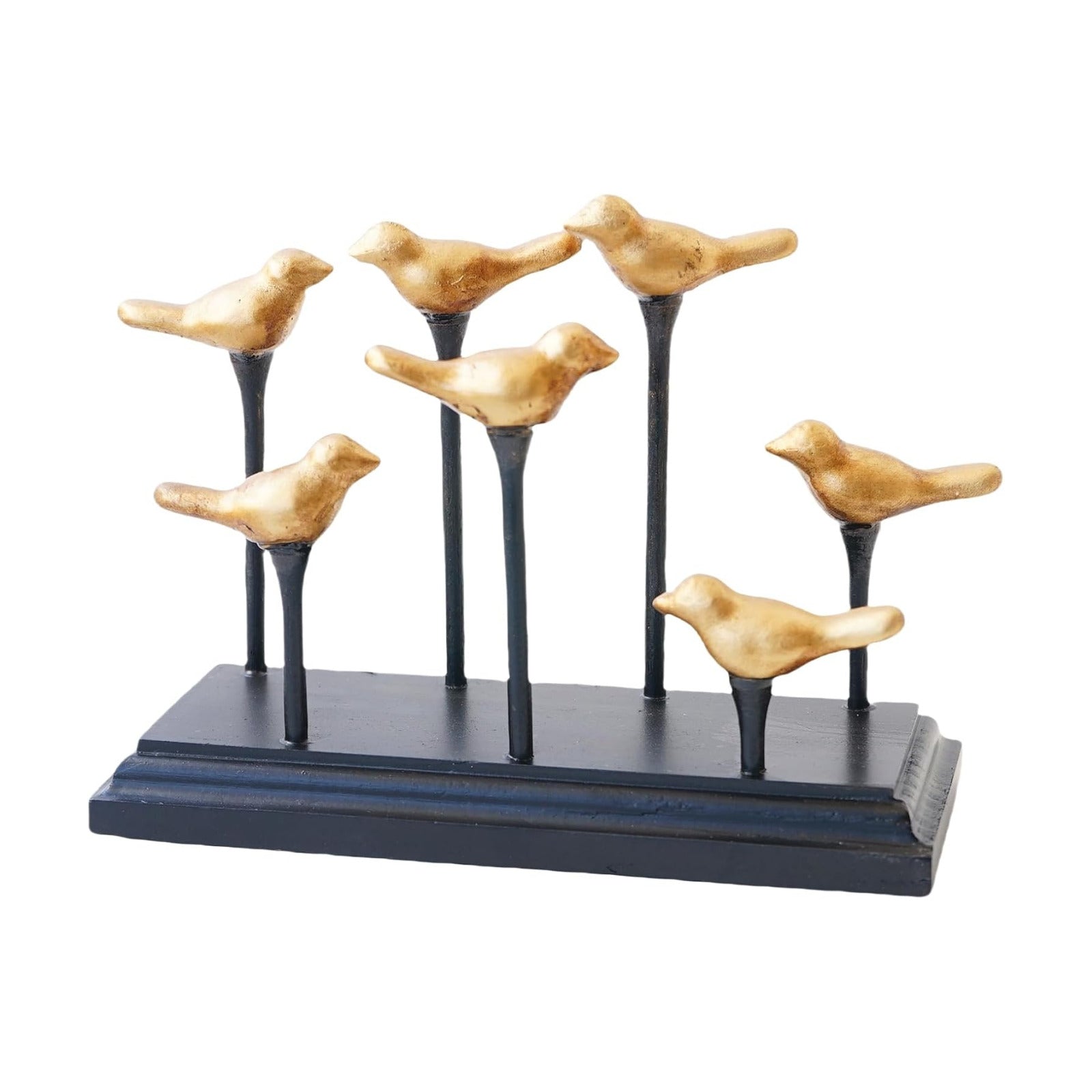 Wooden Base Golden Birds on Branch Vertical Decorative Napkin Holder
