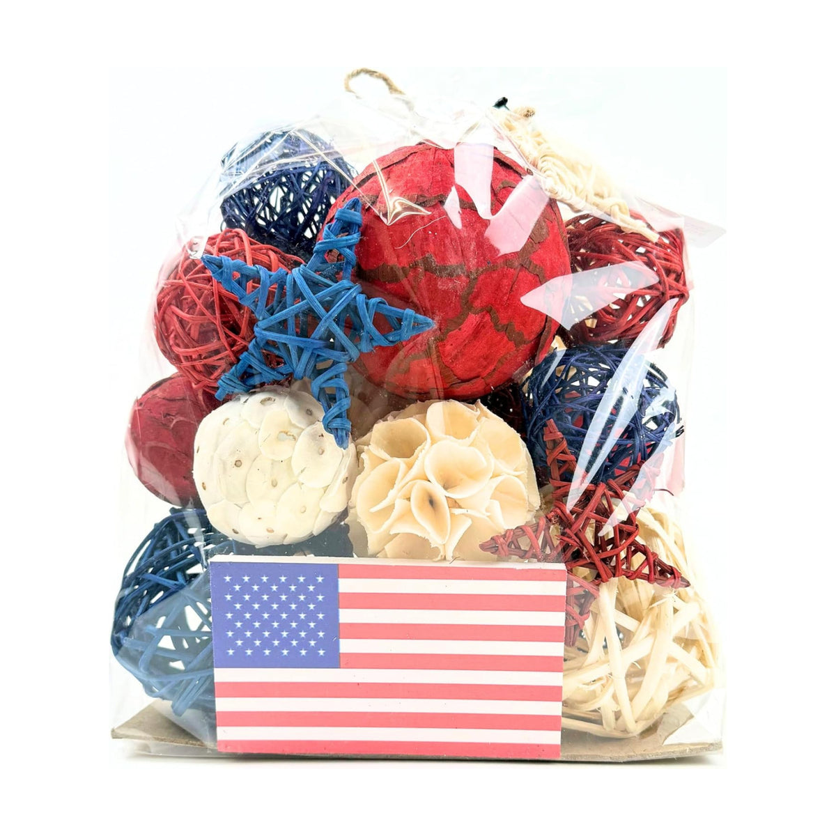 ANDALUCA American Flag Decorative 4th of July Large Vase Filler Bag with Orbs, Decorative Balls (Red, White & Blue)