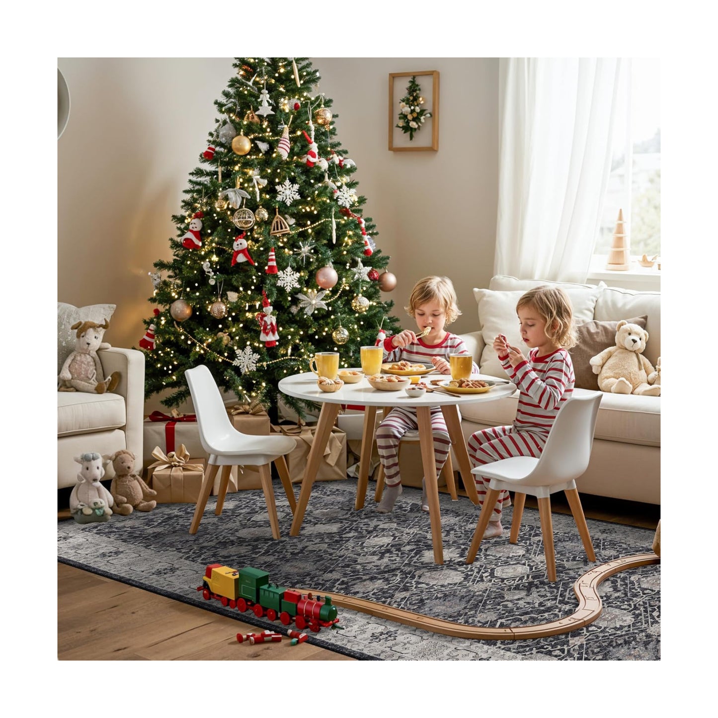 4x10 Washable Hallway Runner Rug: Oriental 10ft Extra Wide Ultra Soft Runners for Living Room Bedroom Stain Resistant
