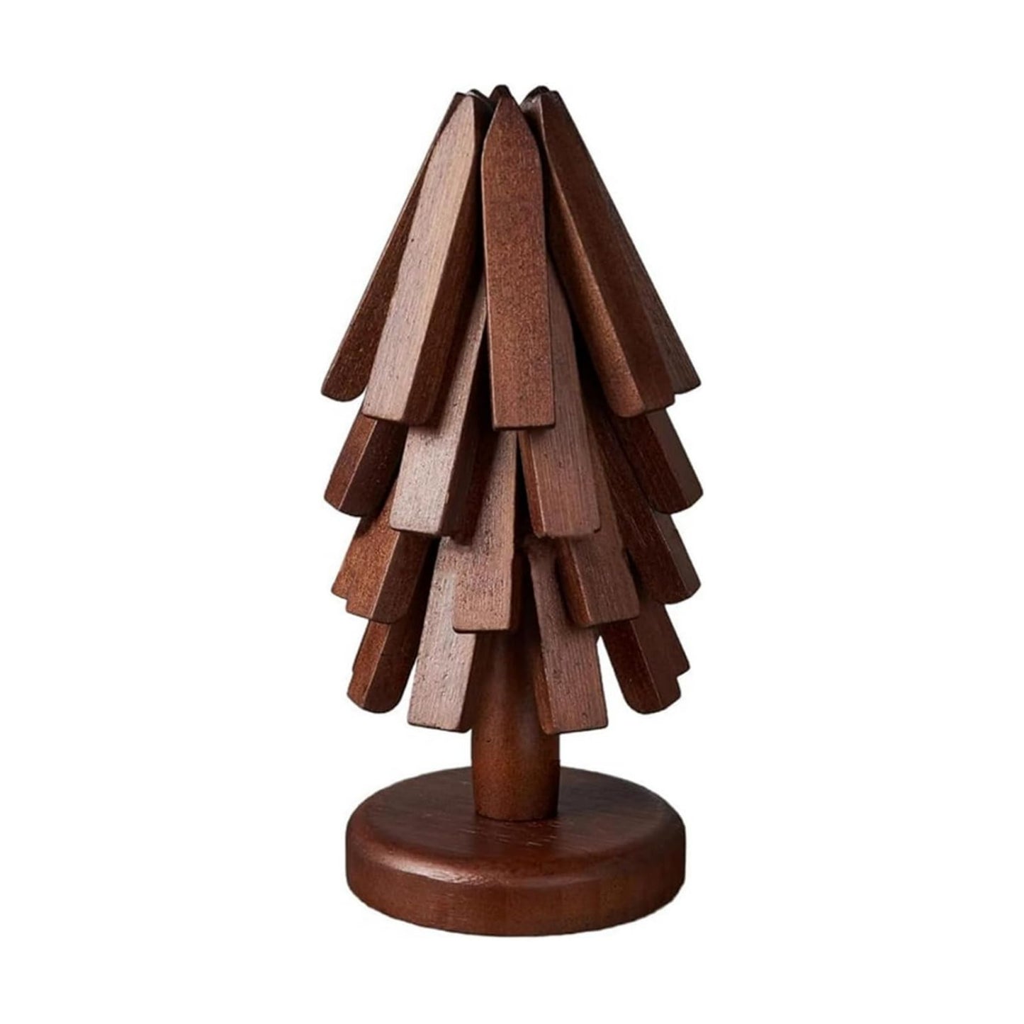 Trivets for Hot Dishes, 4 Artful Foldable Wooden Hot Pads for the Kitchen, Store as a Decorative Christmas Tree for