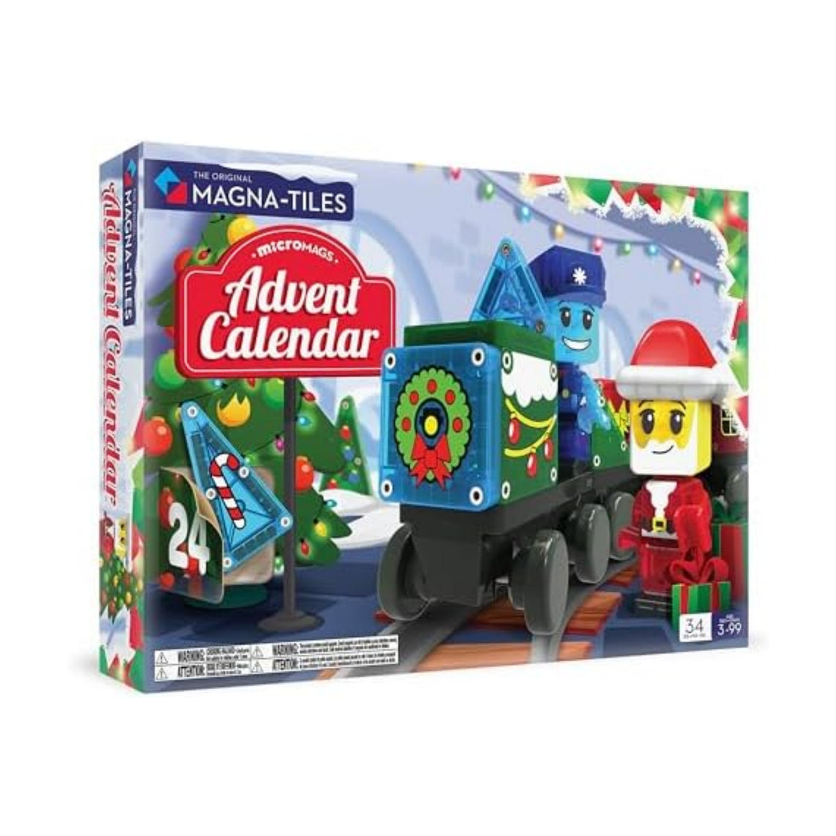 MAGNA-TILES microMAGS Advent Calendar 34-Piece Magnetic Construction Set, The Original Magnetic Building Brand