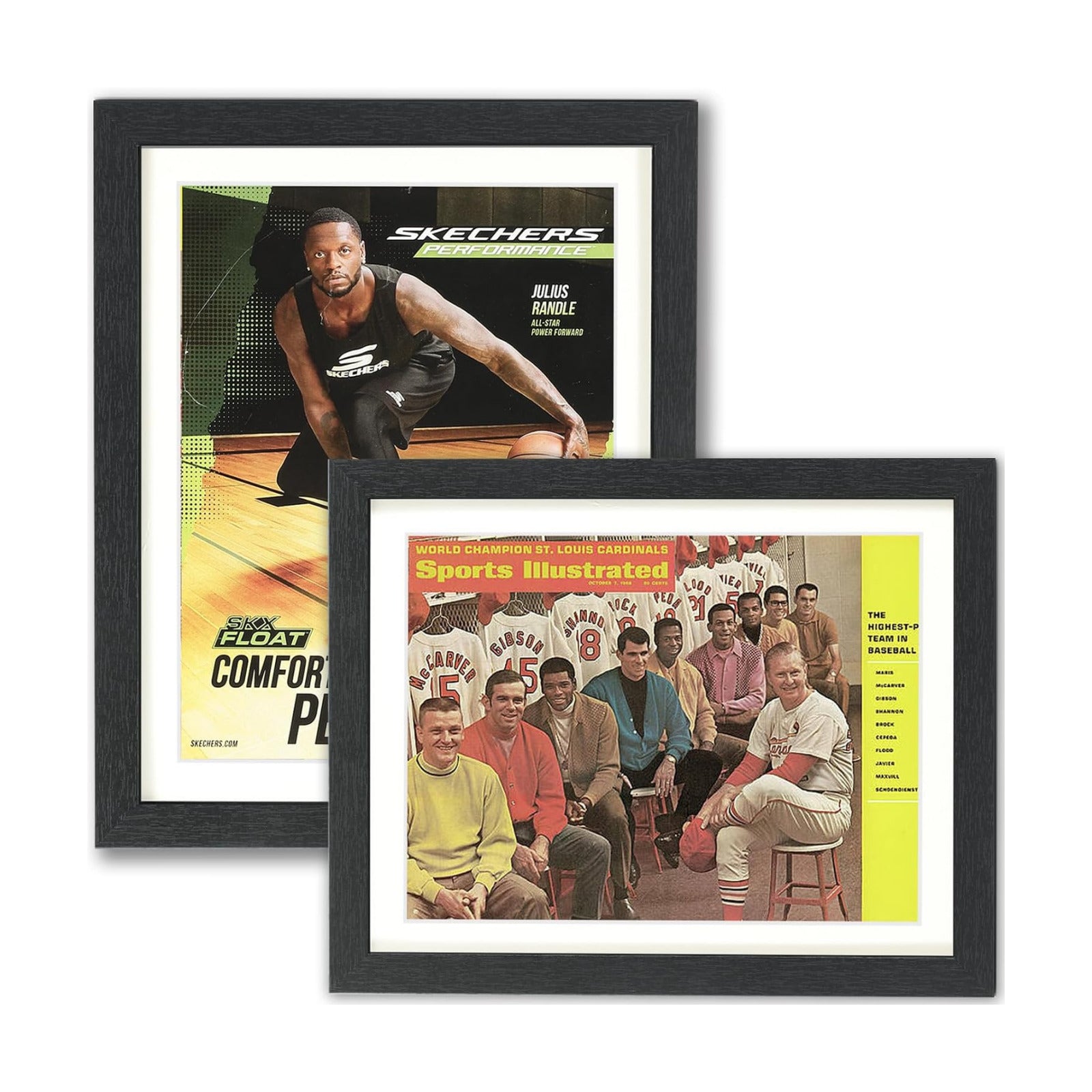 Sports Magazine Frame 4 Pack, Premium Wood Display Case for 8" x 10.5" Magazines, Wall Mount or Tabletop Stand, Layered