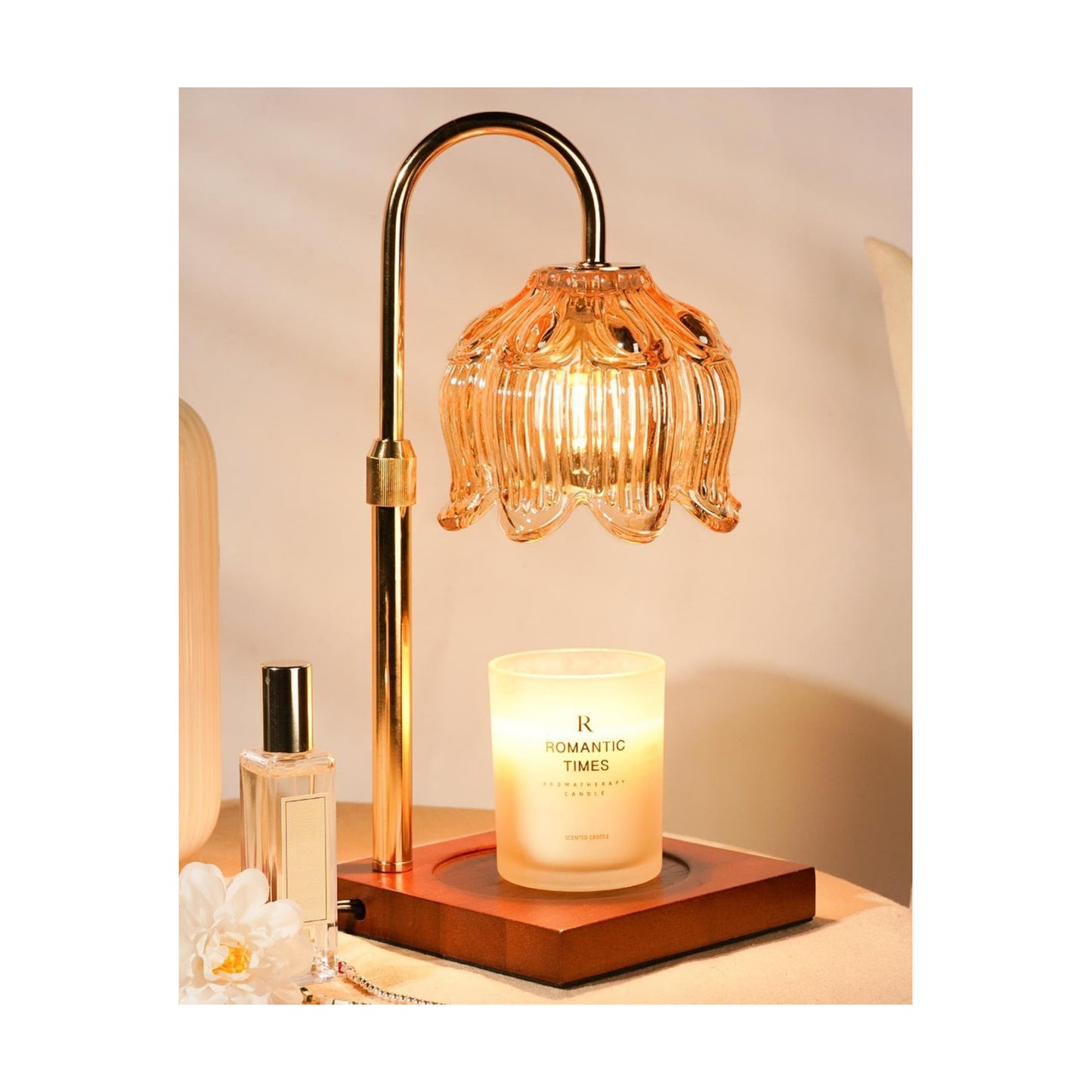Funistree Flower Candle Warmer Lamp with Timer & Dimmer, Adjustable Height Candle Warmer, Christmas Birthday Gifts for