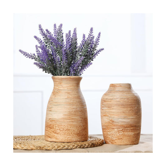 Ceramic Rustic Vase Neutral Terracotta Vases / Set of 2