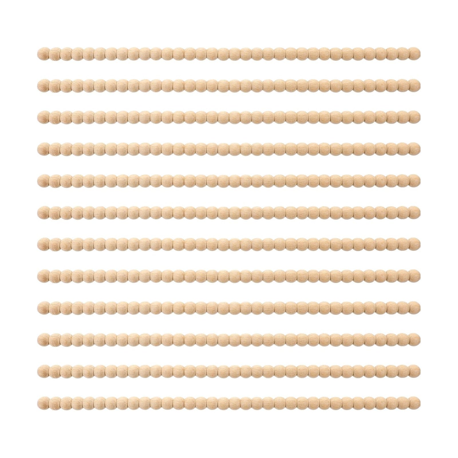 Decorative Beaded Wood Trim Molding Half Wooden Beads Bobbin Trims / 14 Mm / 15.75 Inch / Set of 12