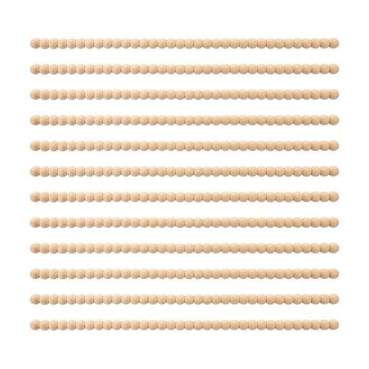 Decorative Beaded Wood Trim Molding Half Wooden Beads Bobbin Trims / 14 Mm / 15.75 Inch / Set of 12