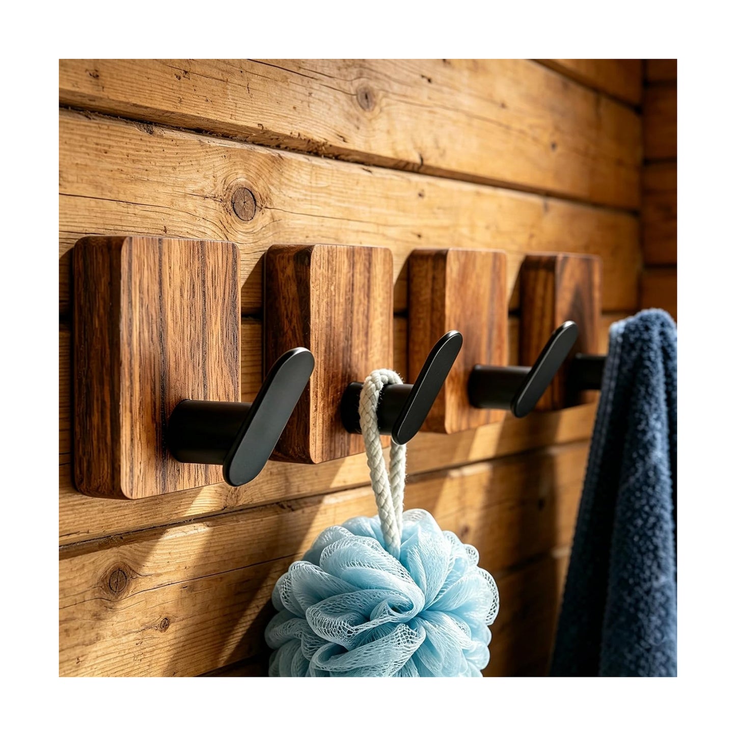 Rustic Style Hanging Hooks / Carbonized Brown