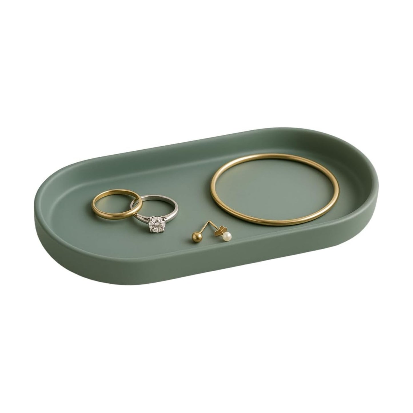 Ceramic Jewelry Tray / Green_1pcs