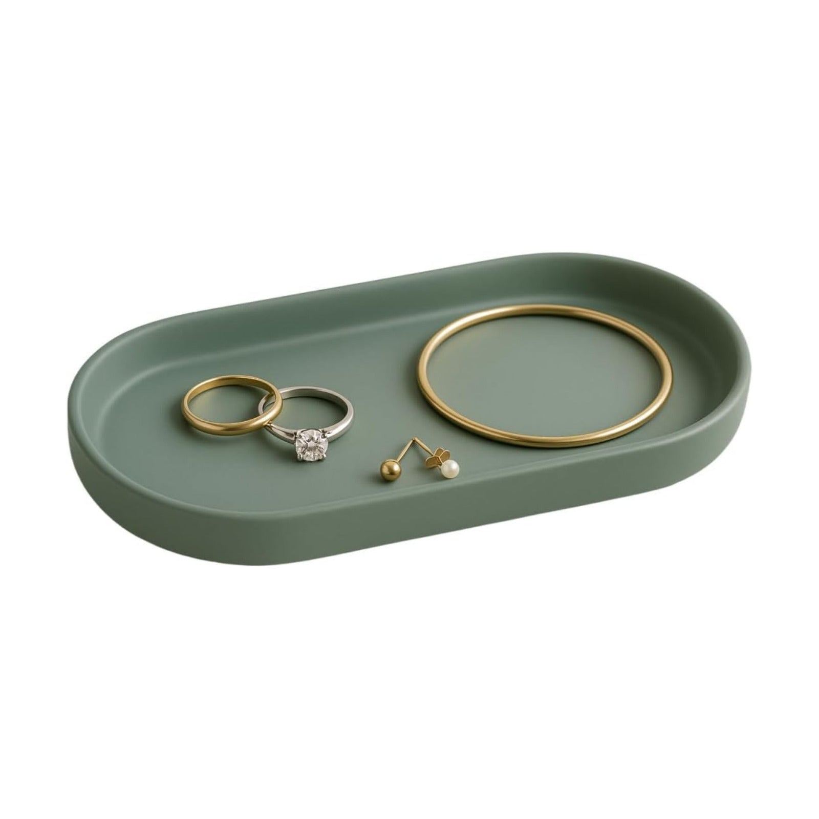 Ceramic Jewelry Tray / Green_1pcs
