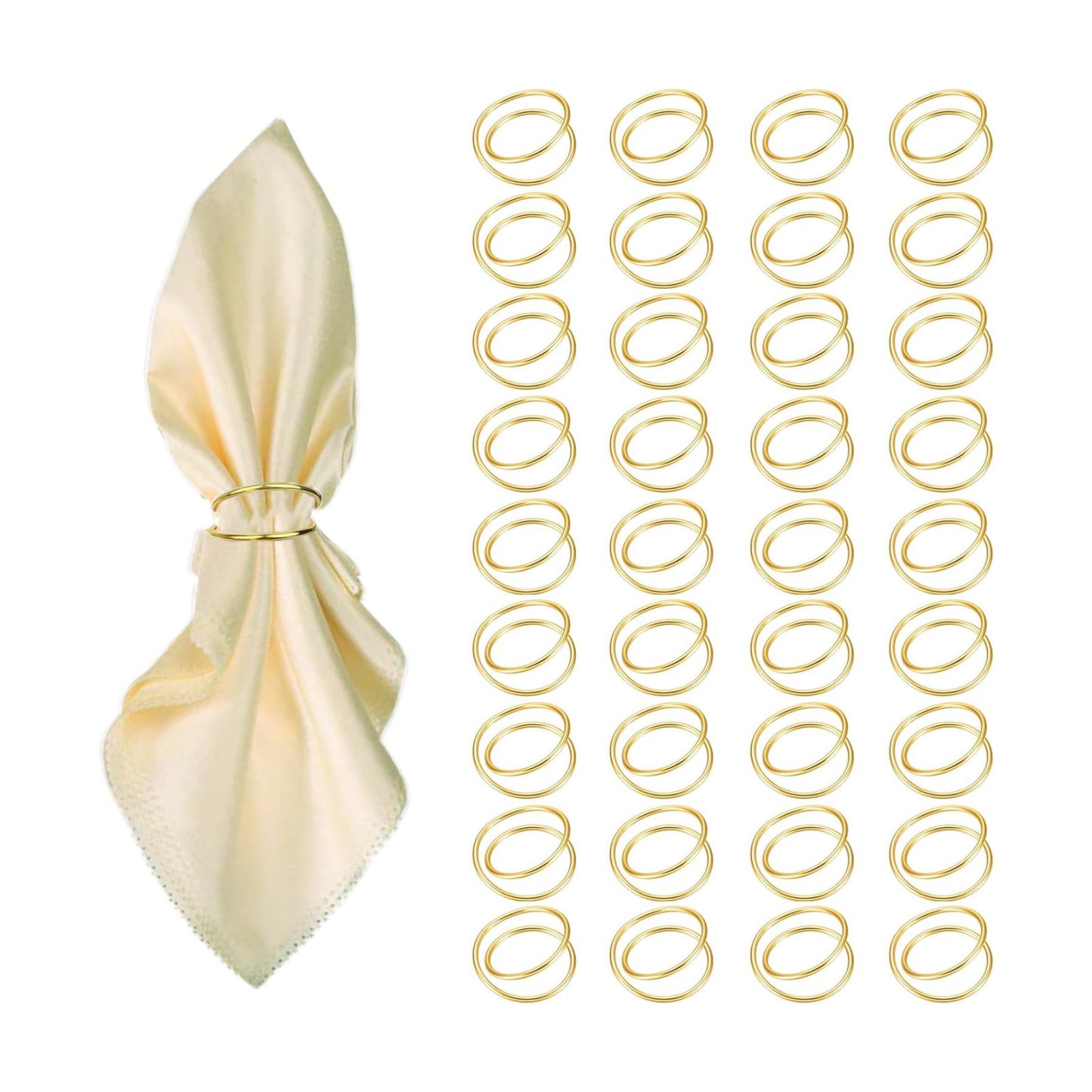 Gold Napkin Rings - 36 PCS Metal Spiral Napkin Rings(Spiral) | Napkin Holders Buckles for Family Dinner, Wedding
