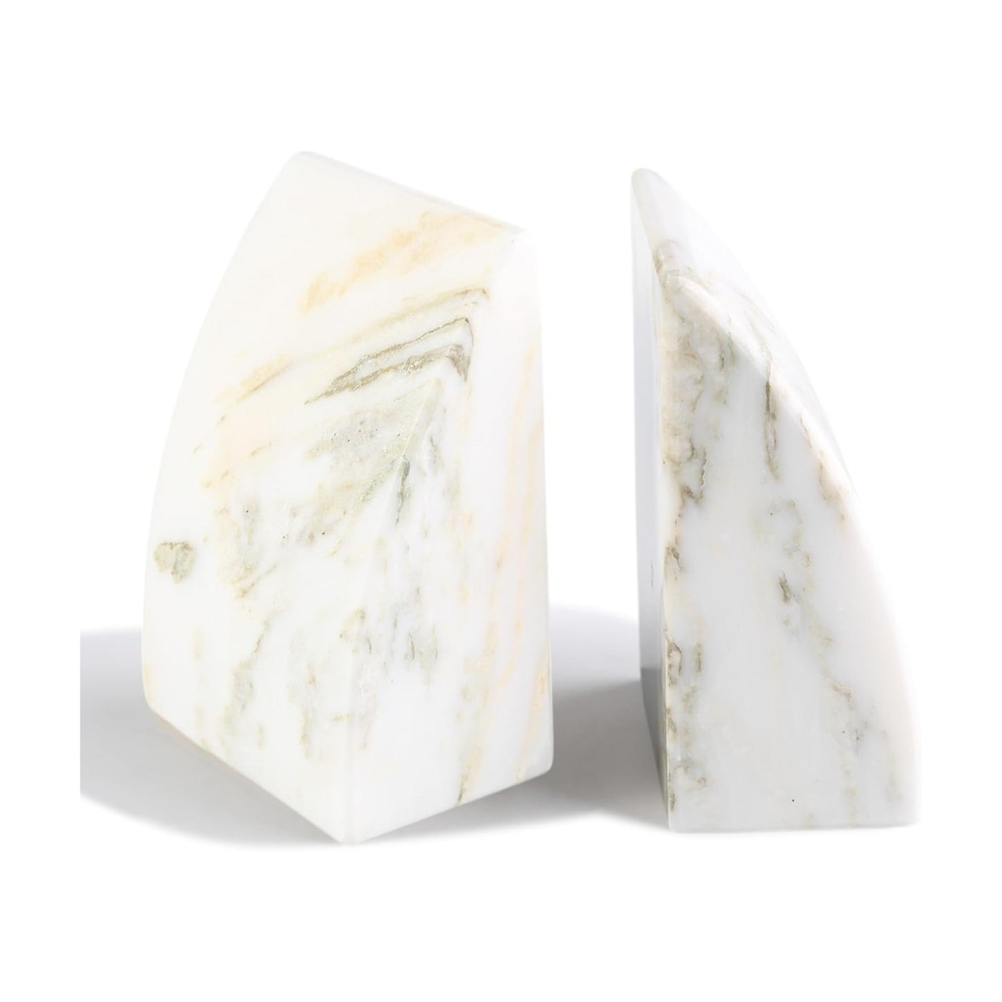 Marble Bookends / Large Bookends for Heavy Books / Sail-oriental Calacatta / Natural