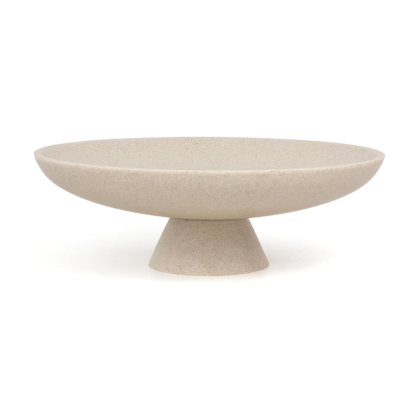Modern Resin Pedestal Decorative Bowl / Beige