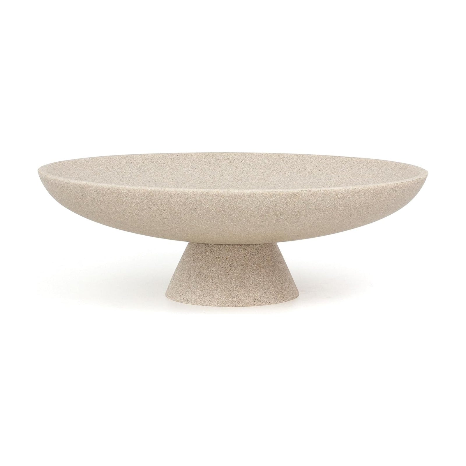 Modern Resin Pedestal Decorative Bowl / Beige