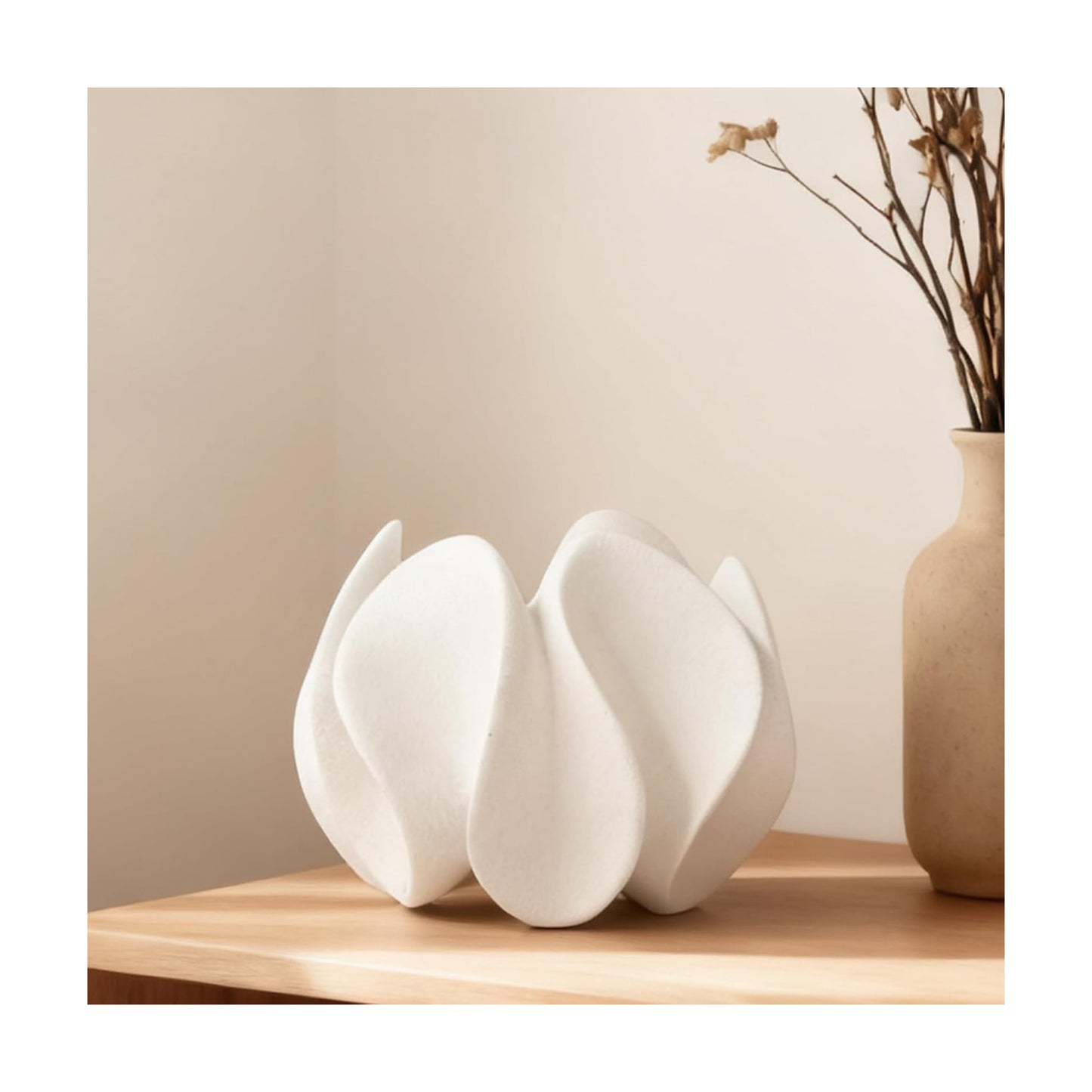 Modern White Textured Art Statue / Pure White