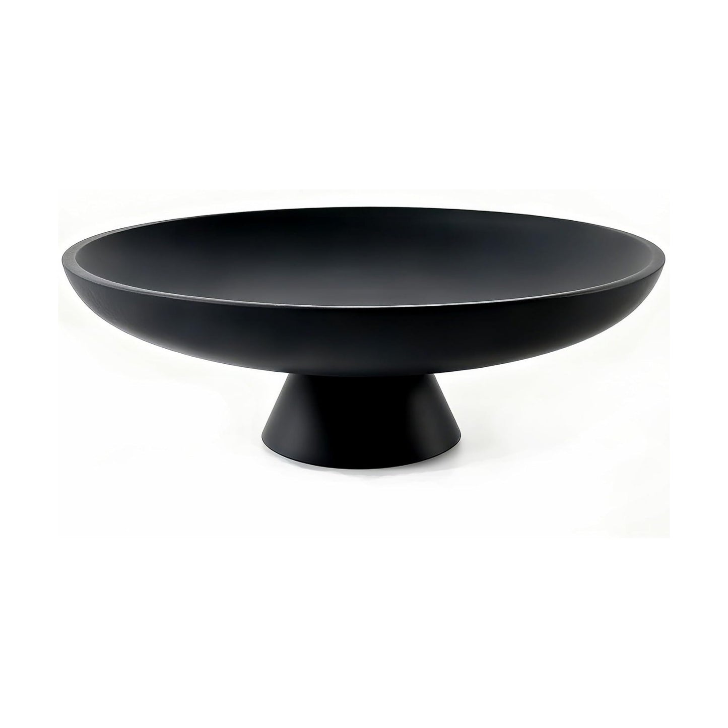 Modern Resin Pedestal Decorative Bowl / Black