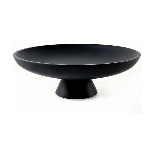 Modern Resin Pedestal Decorative Bowl / Black