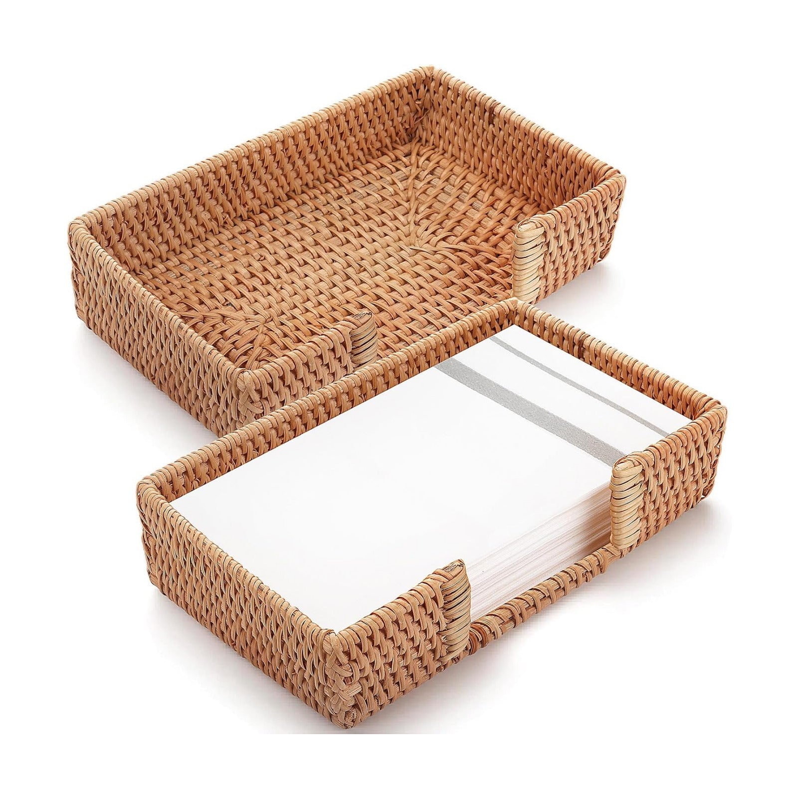 9. . 4" Wicker Napkin Tray / 5 x 6 x 2 / Set of 2
