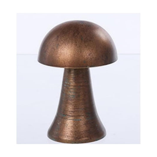 Vintage Style Metal Mushroom Sculpture / Bronze