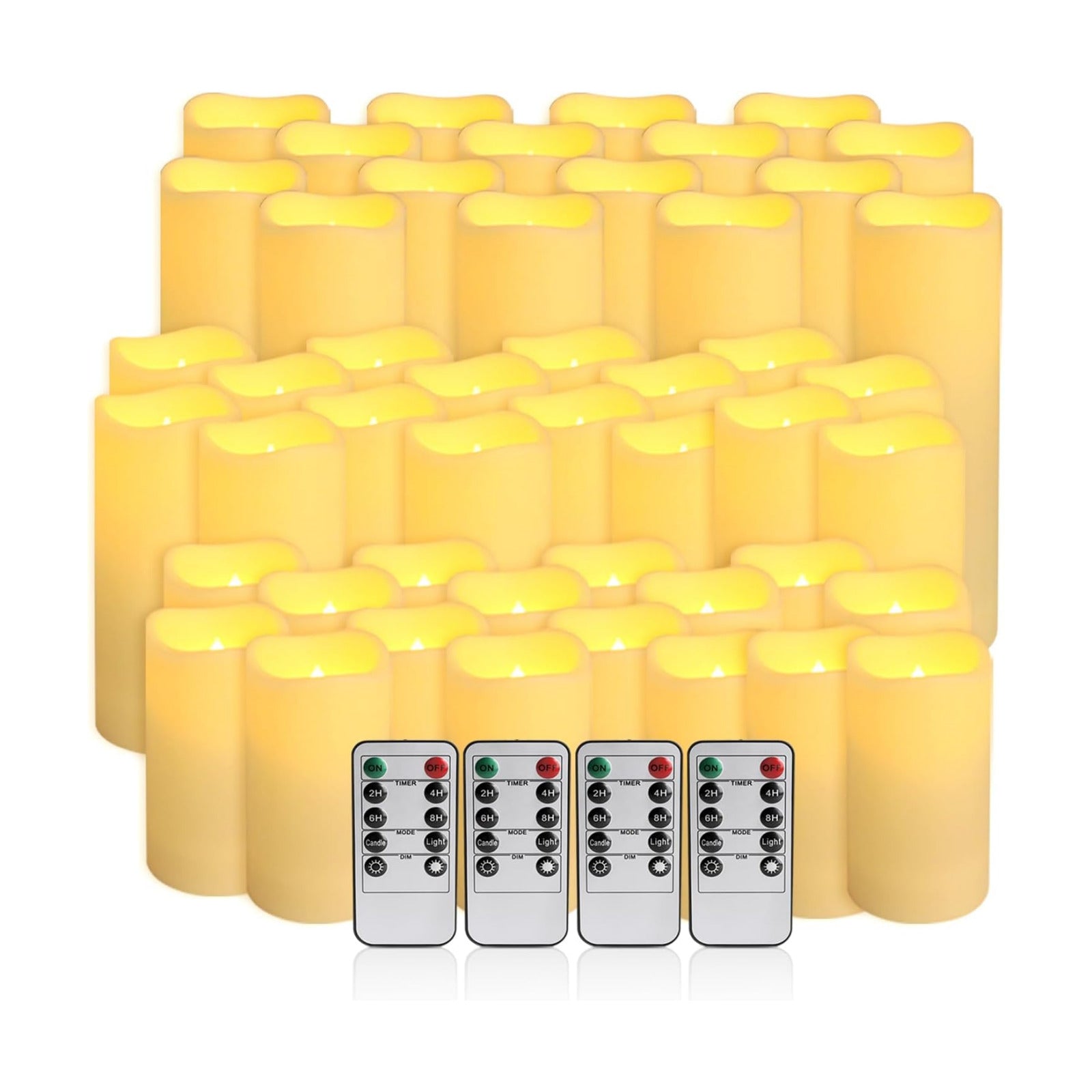 48- Pack of 3 Sizes of LED Flameless Candles.This Candle is Suitable for café, Fancy Restaurant, Bookstore and Other