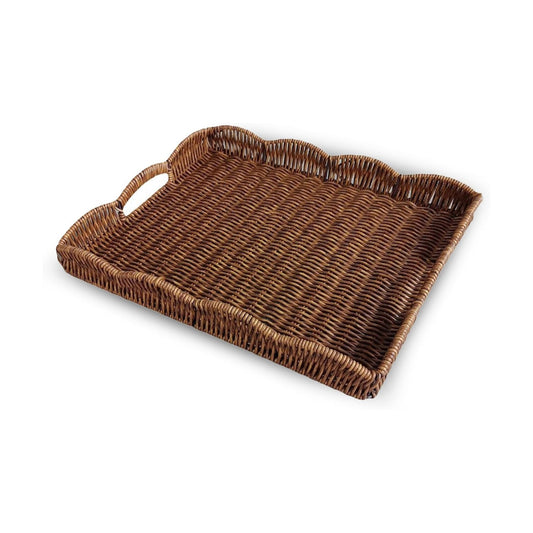 Rectangular Wicker Tray / Coffee Brown