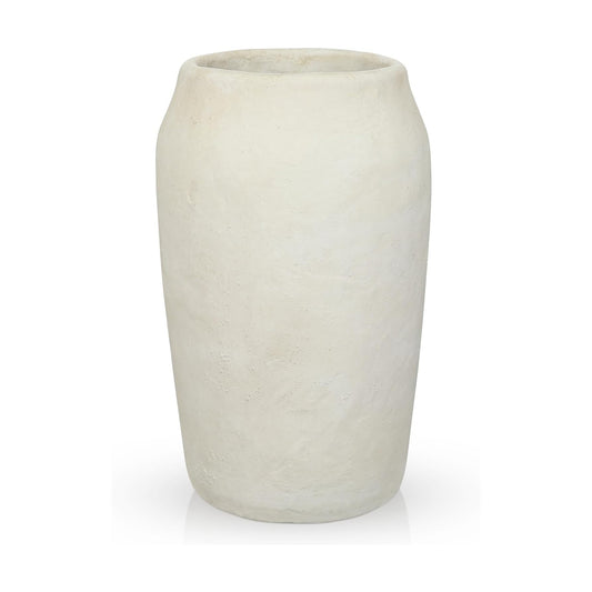 Rustic Vintage Ceramic Vase / 12'' Beige