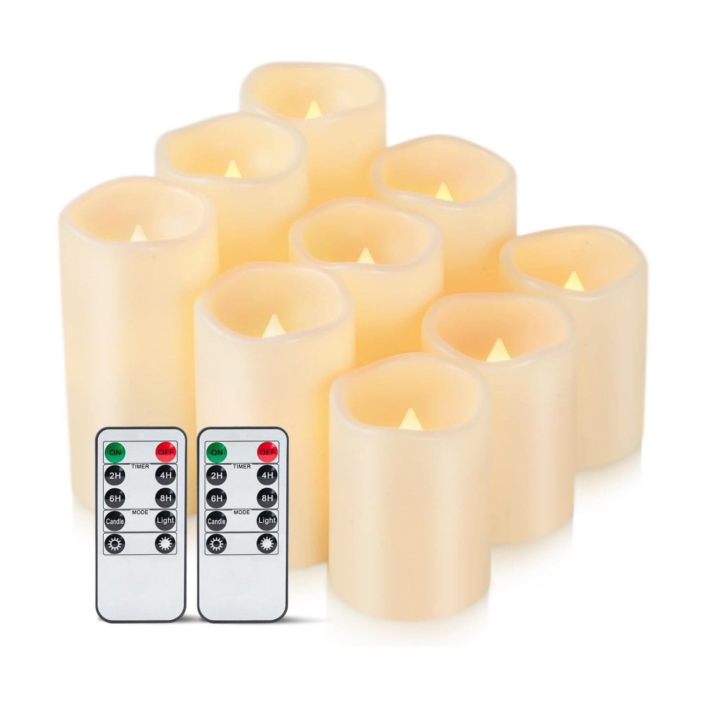 Amagic Waterproof Outdoor Flameless Candles with Timer, Battery Operated Candles with Remote Control, Electric LED