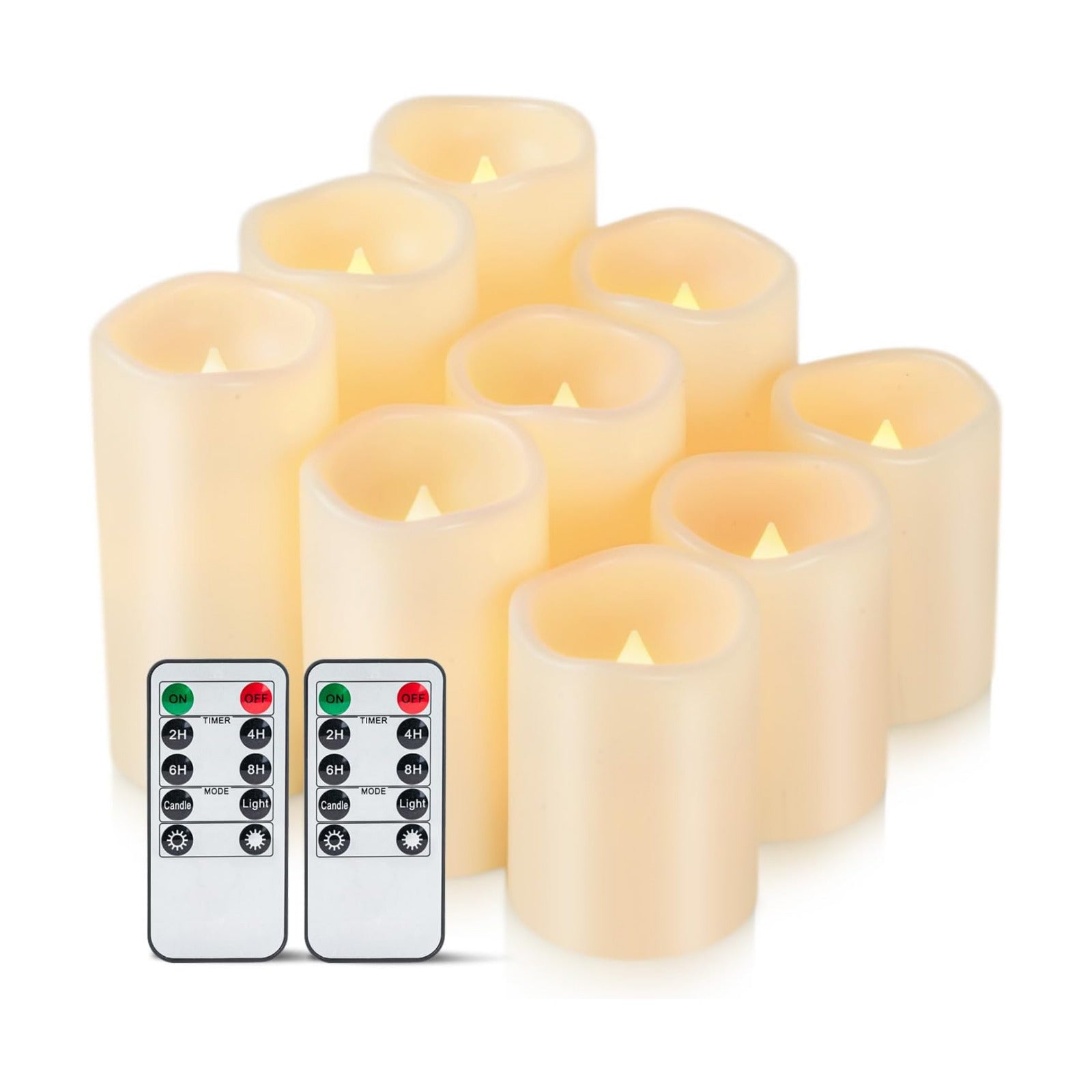 Amagic Waterproof Outdoor Flameless Candles with Timer, Battery Operated Candles with Remote Control, Electric LED