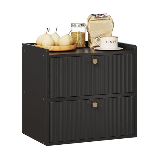 Trironsun Rustic Bread Box for Kitchen Countertop Bamboo Bread Storage Container Bin Double Layer BreadBox Farmhouse