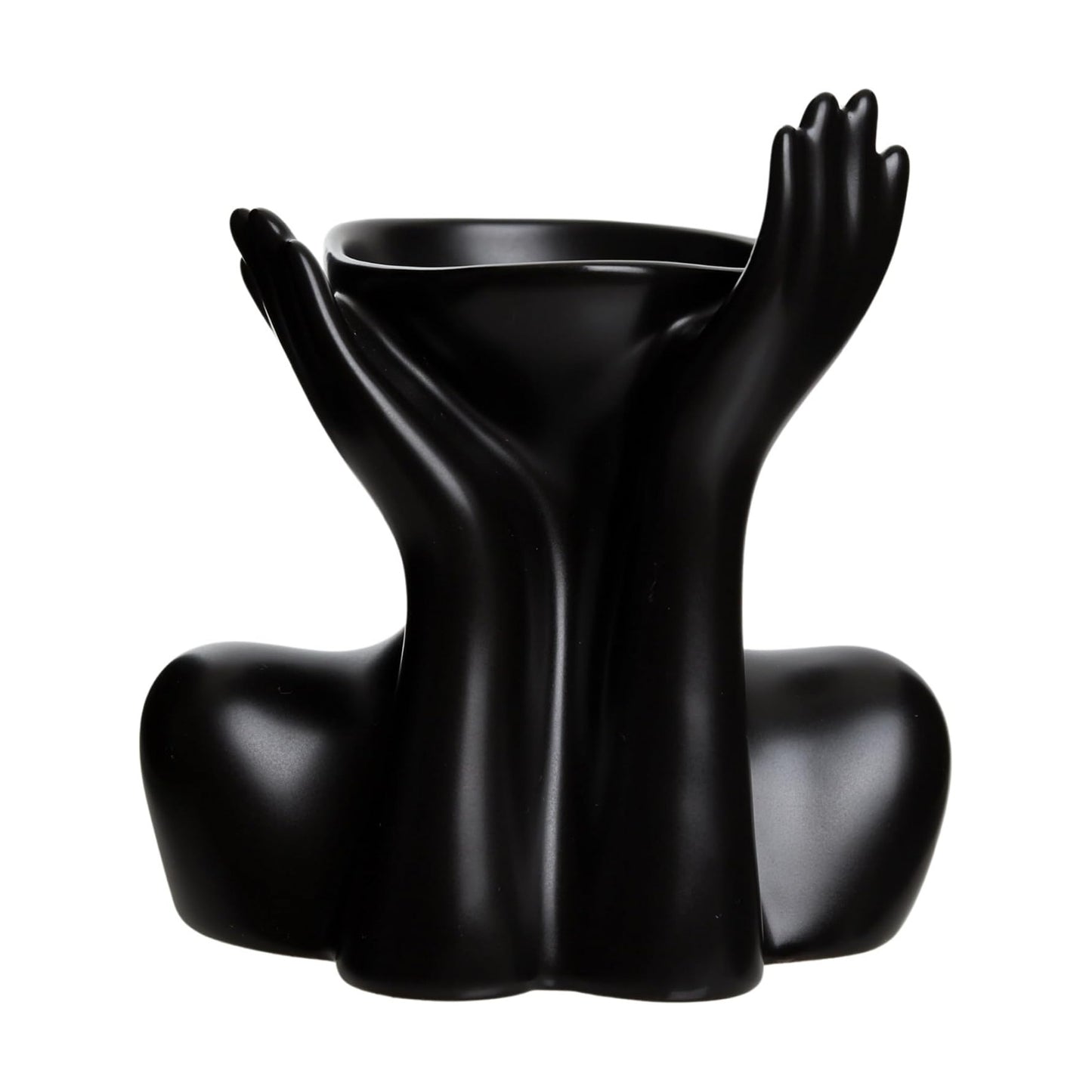Black Hands Ceramic Vase / Echo-black