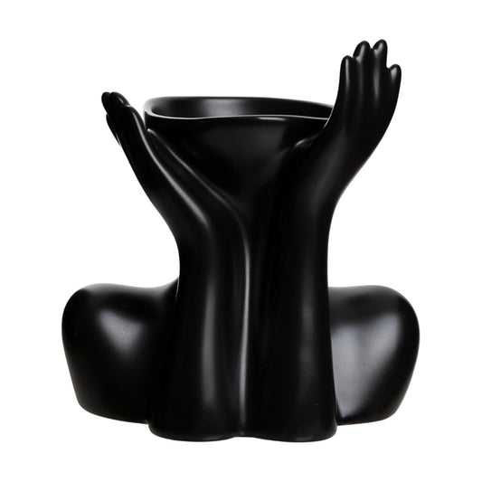 Black Hands Ceramic Vase / Echo-black