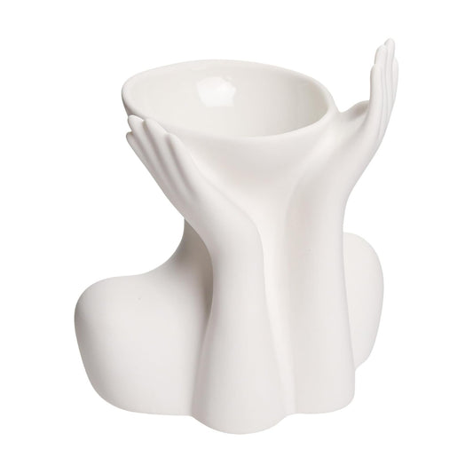 Elegant Hands Ceramic Vase / Luna-white