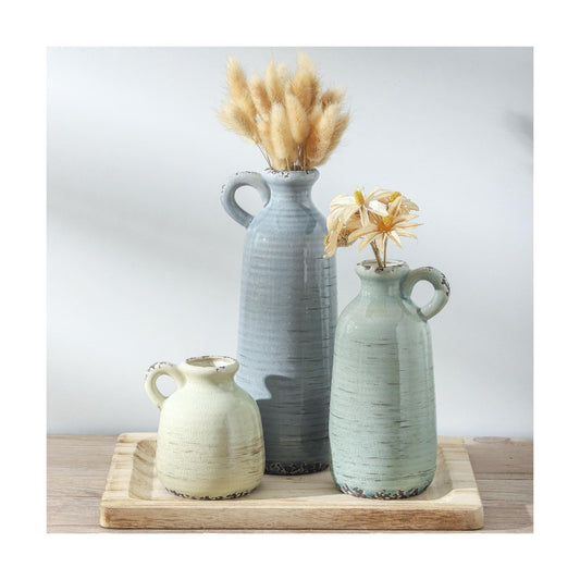 Ceramic Vase / 010 Vase Set with Handle - Multicolor / Set of 3