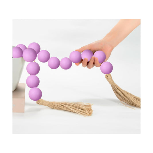 Extra Large Wood Bead Garland Purple / 8 Purple / 41 Inches