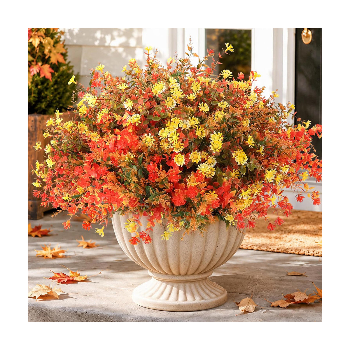 24 Bundles Artificial Fall Flowers for Outdoors Decor, Fake Mums Plants