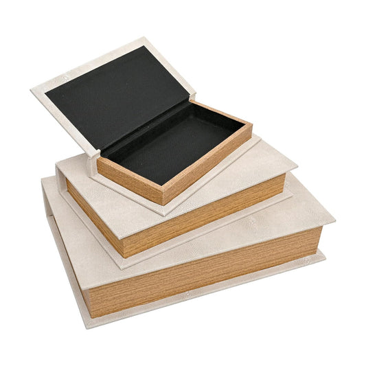 Wooden Book Shaped Hidden Storage Boxes / Set of 3