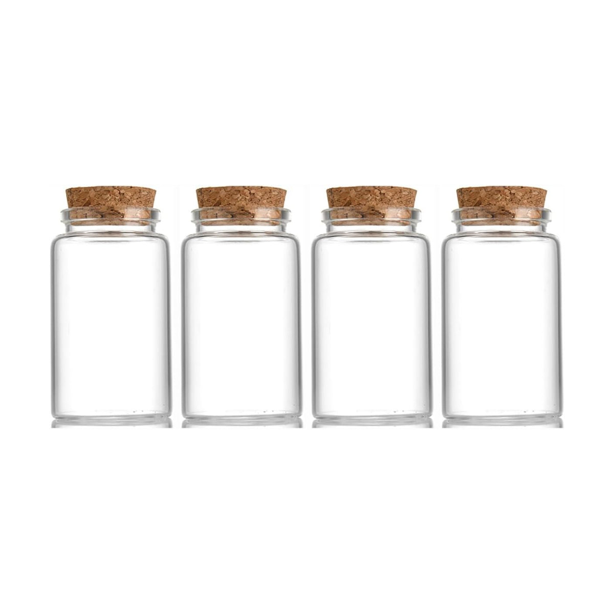 4 pcs 105ml Small Glass Bottles with Cork Stopper,Decorative Bottle,Vials Jars,Cute Storage Jar,Wishing Bottle 47x80mm(1.85x3.15nch)