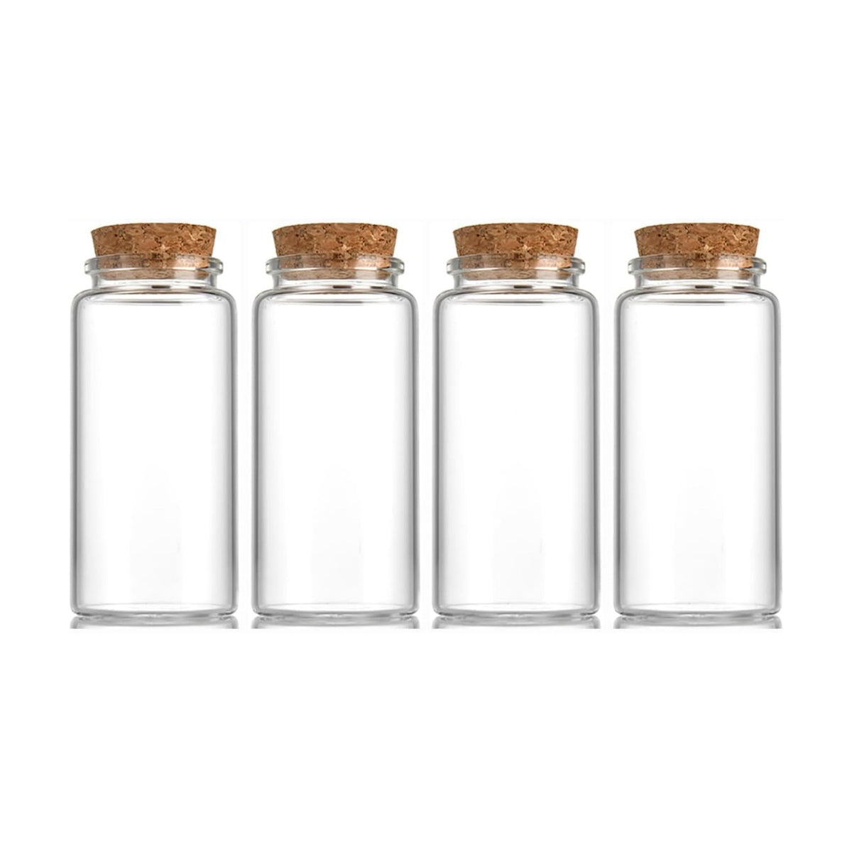 4 pcs 120ml Small Glass Bottles with Cork Stopper,Graduation Gifts,Decorative Bottle,Vials Jars,Cute Storage Jar,Wishing Bottle 47x90mm(1.85x3.55inch)