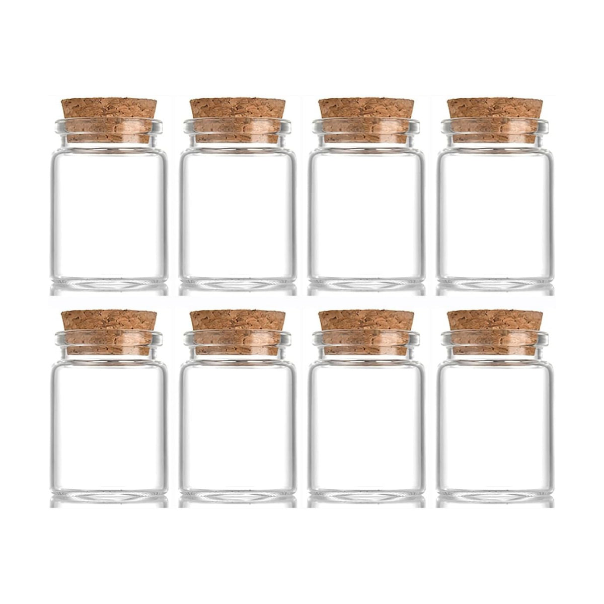 8 pcs 35ml Small Glass Bottles with Cork Stopper Christmas Ornaments,Wishing Bottle 37x50mm(1.46x1.97inch)