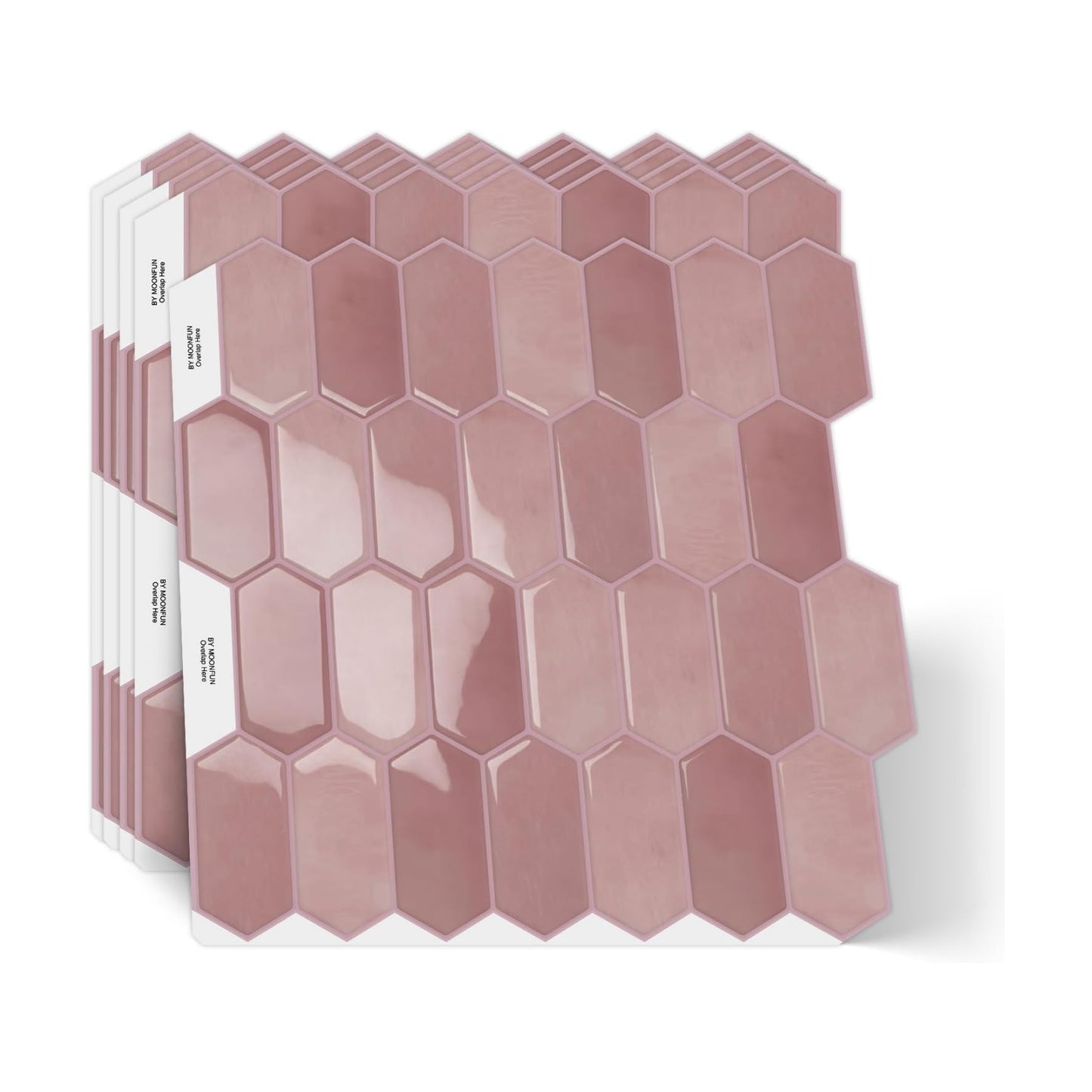 3D Waterproof Self-Adhesive Wall Tile Stick on Backsplash / Pink