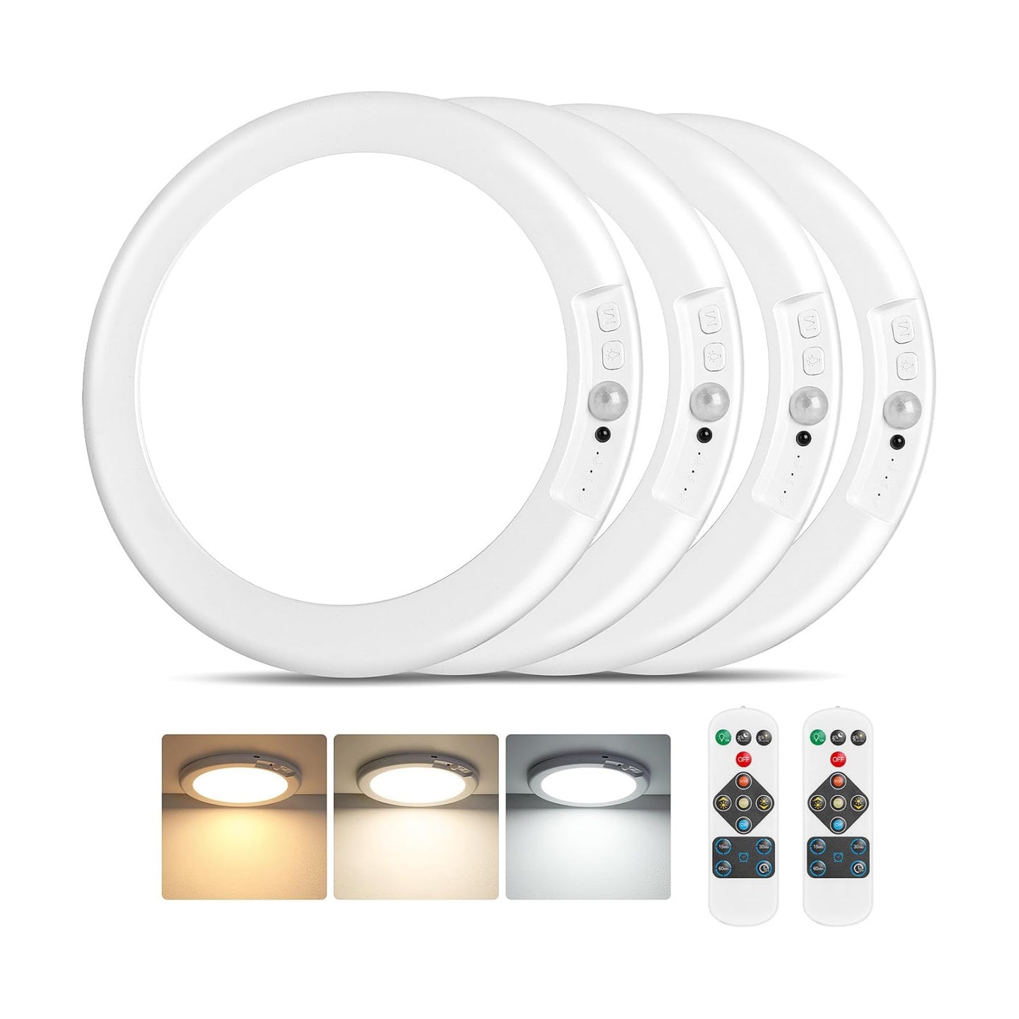 Rechargeable Motion Sensor Ceiling Light, Battery Operated Closet Light | Wireless Battery Powered LED Shower Light