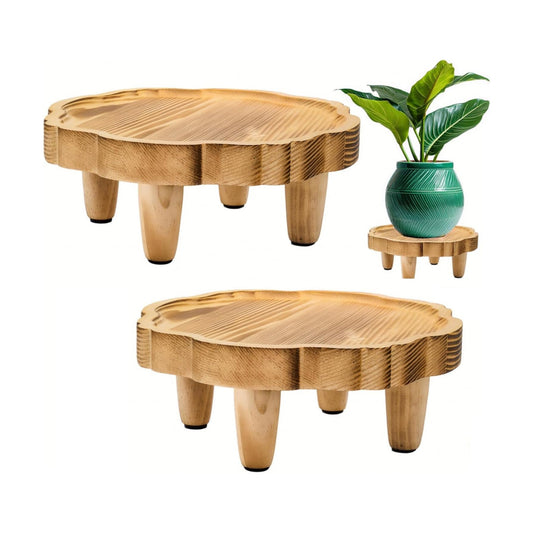 Mini Wood Pedestal Stand / 8.5 Inch / Set of 2