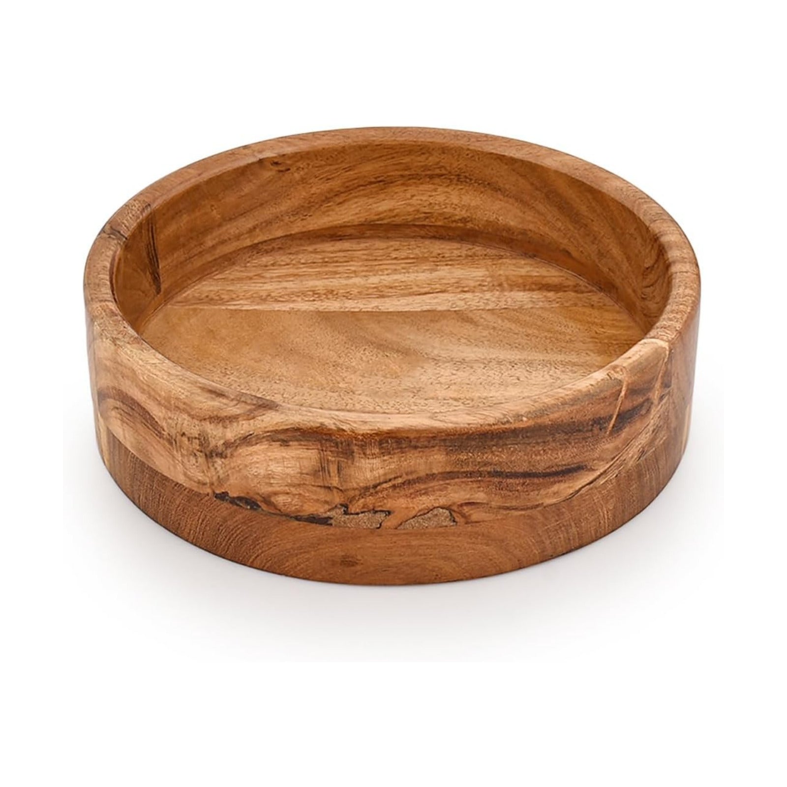 Decorative Bowl Acacia Wood Hand Carved Home Decor for Dining Table Center / 8 x 8
