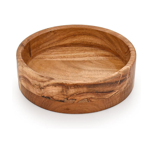 Decorative Bowl Acacia Wood Hand Carved Home Decor for Dining Table Center / 8 x 8