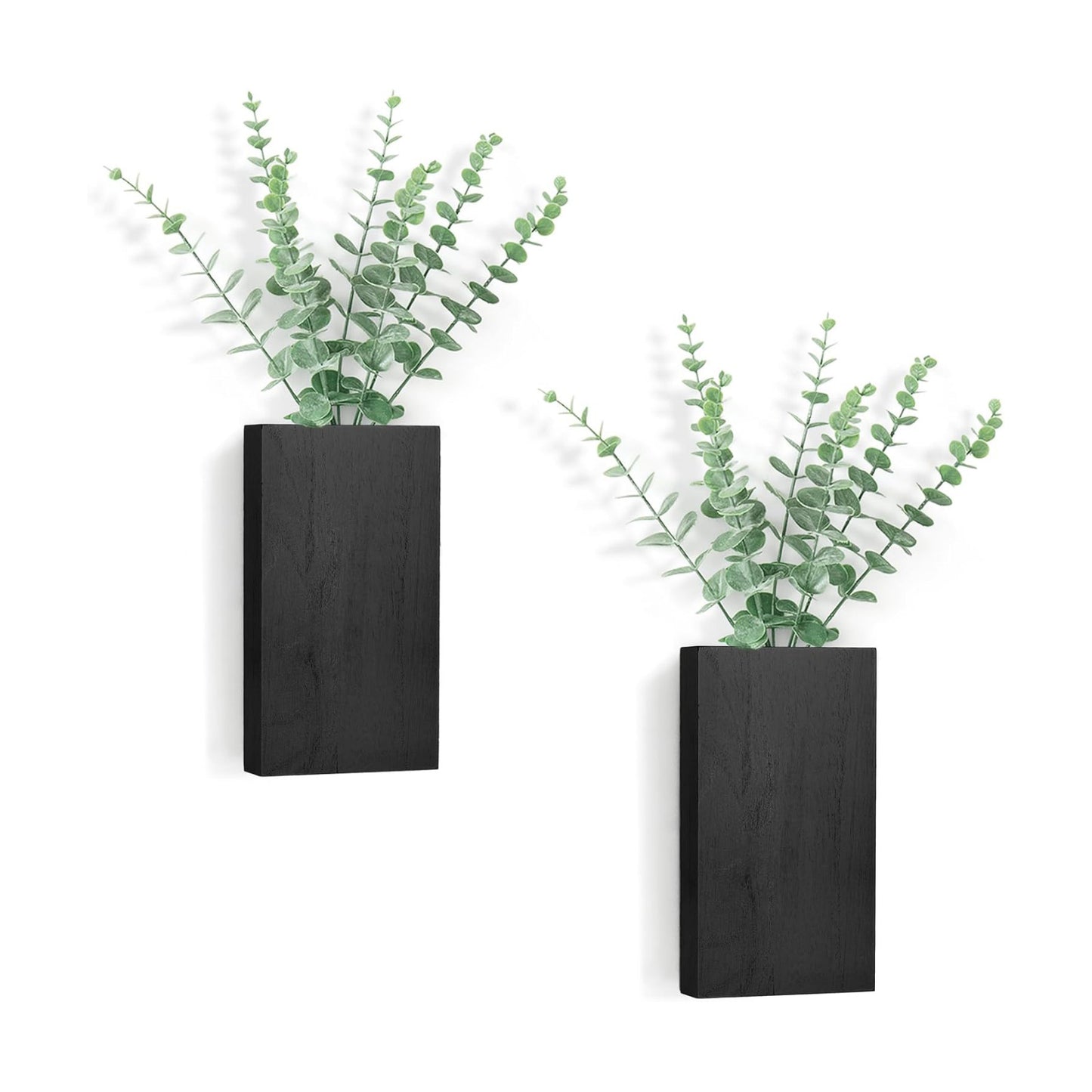 Wood Wall Planter Vase / Black / Medium / Set of 2