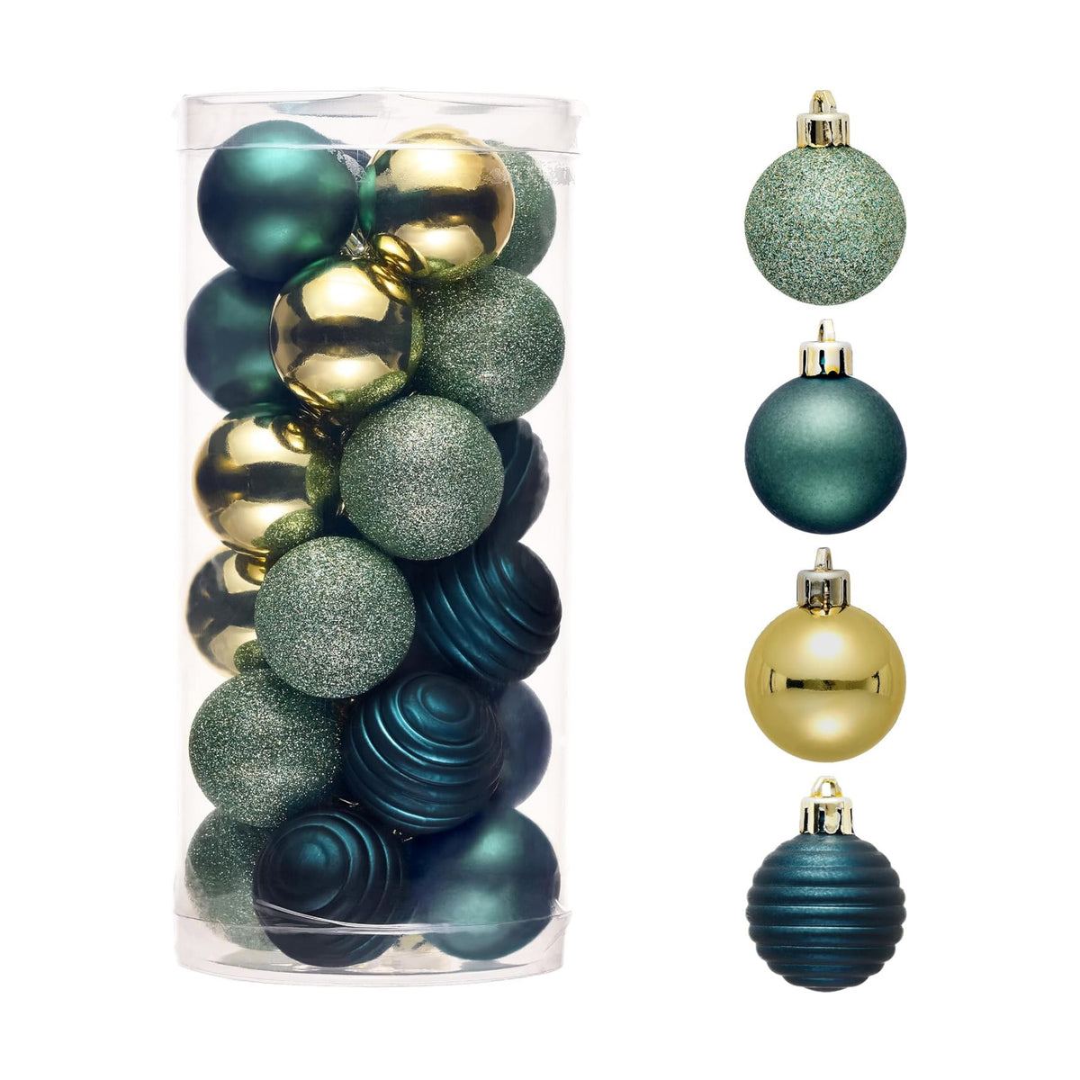 Valery Madelyn Small Christmas Tree Decorations Ball Ornaments 24ct 1.57"