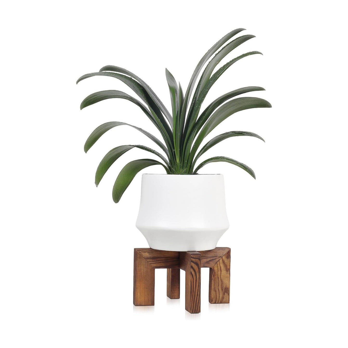 Indoor/Outdoor Wood Plant Holder / Walnut / Fit 5-9 Inch Pots