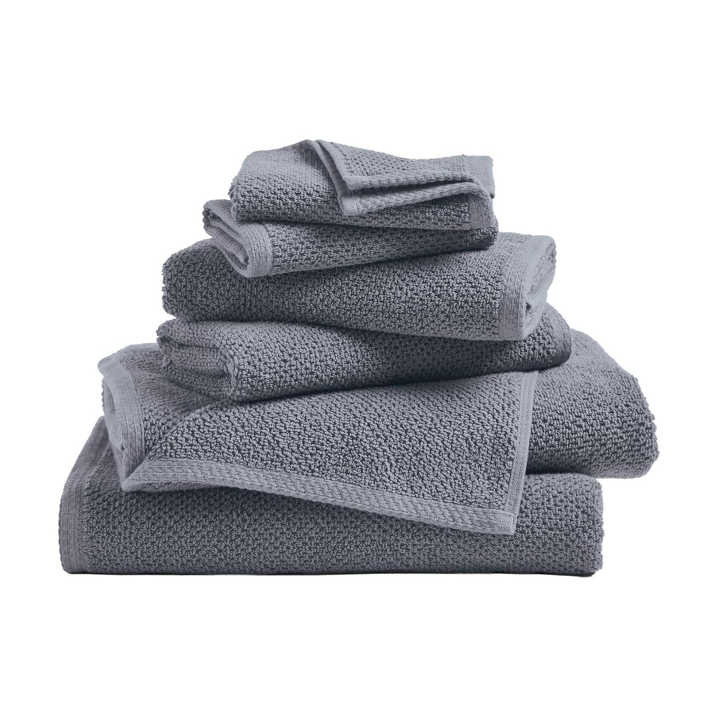 Great Bay Home 100% Cotton 6 Piece Towel Set - Absorbent, Quick-Drying, Durable Bath Towels for Bathroom Decor