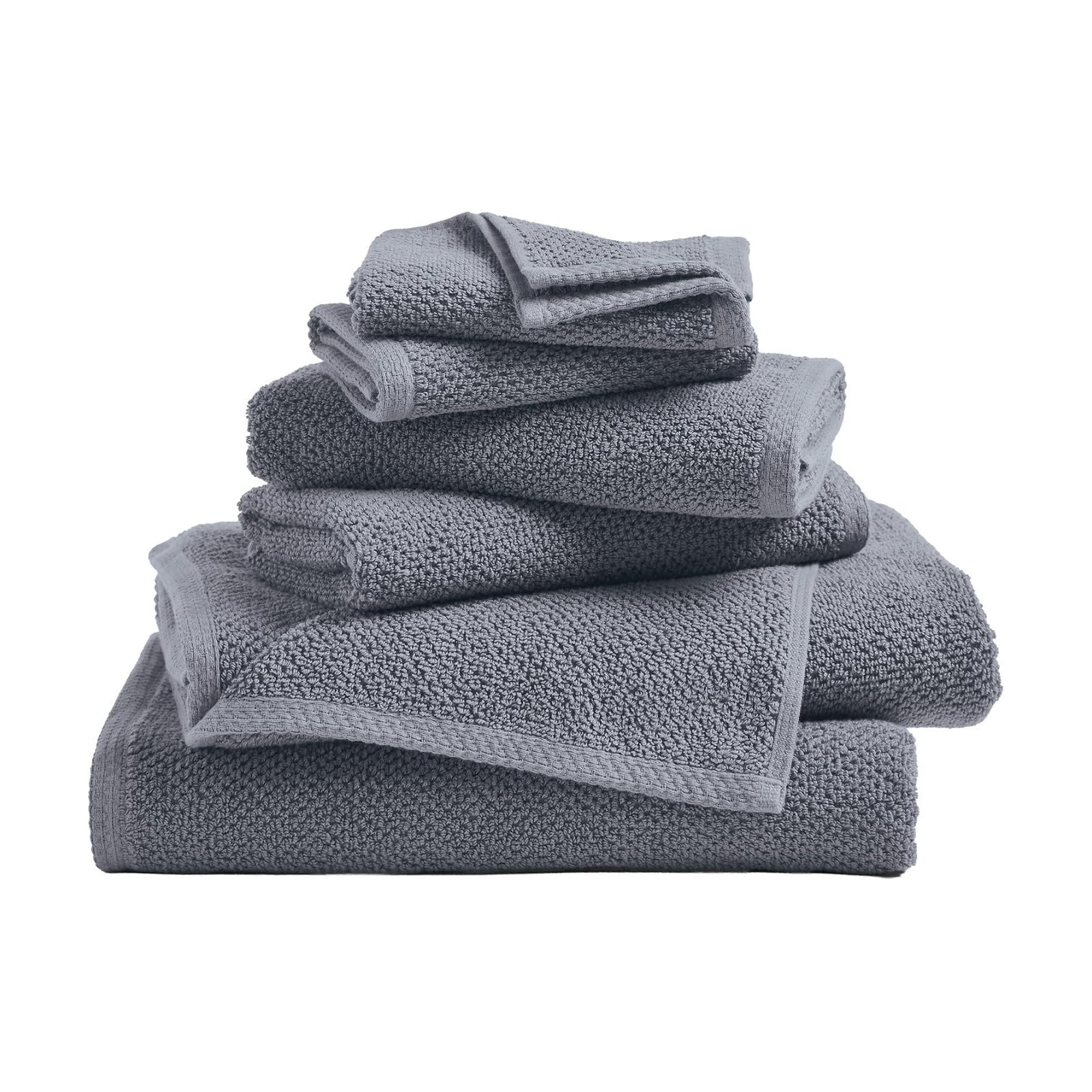Great Bay Home 100% Cotton 6 Piece Towel Set - Absorbent, Quick-Drying, Durable Bath Towels for Bathroom Decor