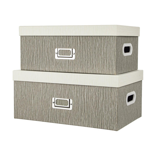 Decorative Storage Boxes / Greywhite / Gray / Set of 2