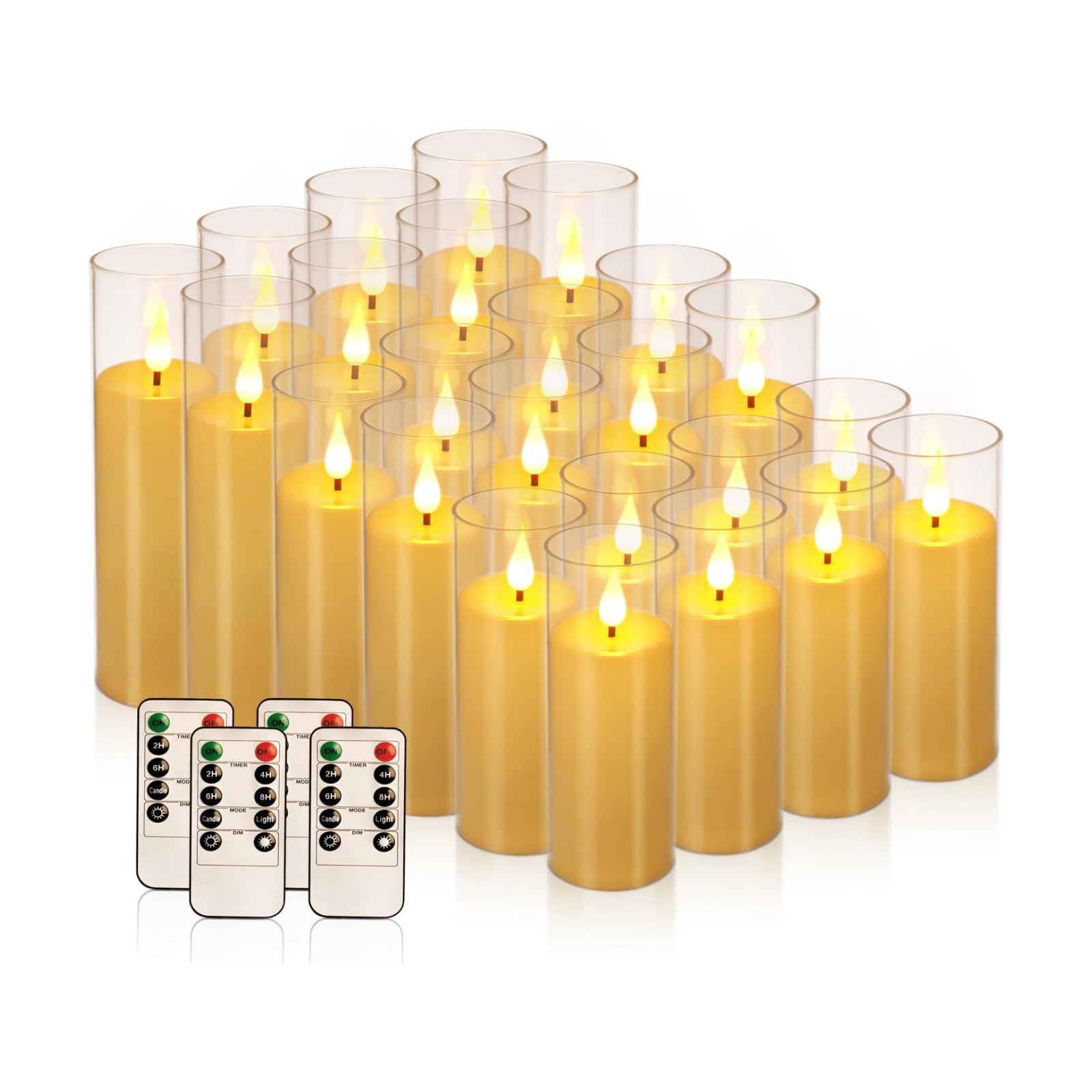 YOROXRG Flickering Flameless Candles Battery Operated with Remote,Led Pillar Candles with Realistic Moving Wick Candles